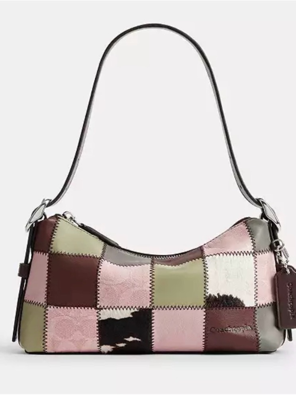 🩷🤎Coach NWT Coachtopia Alter Ego Patchwork Shoulder Bag - Pink, Brown & Olive